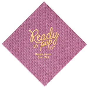 The ever-popular Pearl Gold Shimmer Cocktail Napkin with Shiny Rose Quartz Foil has a Ready to Pop graphic and is good for use in Words, Baby Shower themed parties and can't be beat. Showcase your style in every detail of your party's theme!