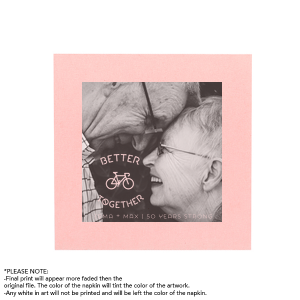 Showcase your perfect pairing with the Better Together Custom Photo Napkin, where a photo of choice meets the 'Better Together' graphic. Accent your event with this snapshot of joy, complete with a tailored message for a touch of personal flair.