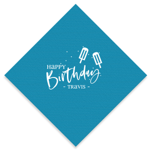 Chill out with the Popsicle Birthday Napkin. Featuring two whimsical popsicles above a bold "Happy Birthday" message, this design sprinkles fun and coolness throughout your celebration. Perfect for adding a refreshing touch to the birthday bash!