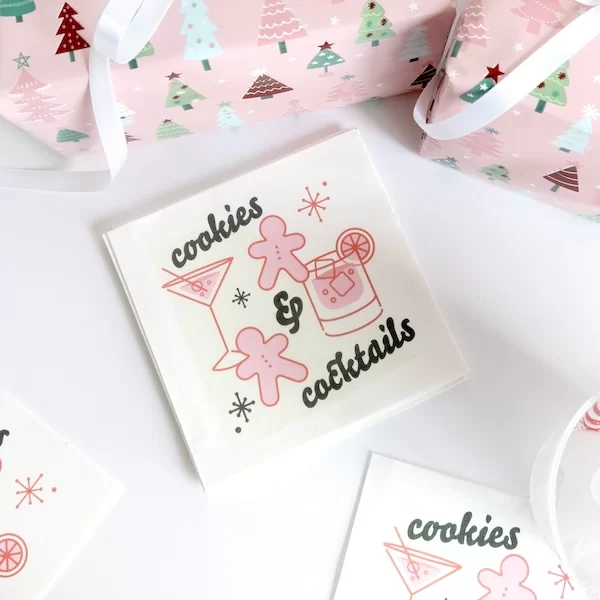 Cookies and Cocktail holiday napkins