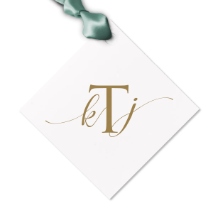 Our beautiful custom Stardream Ivory Diamond Gift Tag with Matte Azure Foil will give your party the personalized touch every host desires.