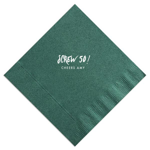 Personalized Watercolor Sea Glass Cocktail Napkin with Matte White Foil will add that special attention to detail that cannot be overlooked.