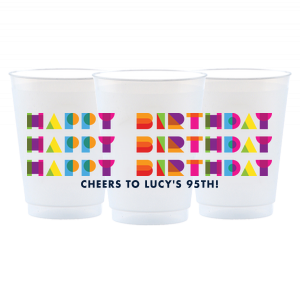 Abstract Happy Birthday Photo Full Color Custom Cup