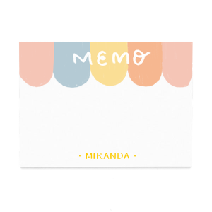 Personalized White Post It Gift Set with Matte Sunflower Ink Digital Print Colors will make your guests swoon. Personalize your party's theme today.