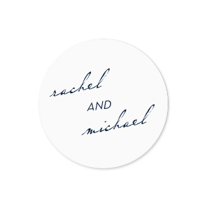 Our custom White Small Round Label with Matte Navy Ink Label Print Colors are a must-have for your next event—whatever the celebration!