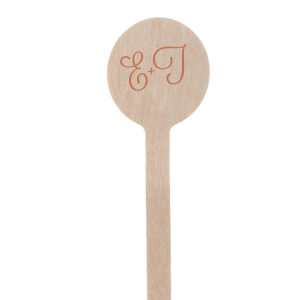 Calligraphic Initials Wedding Stir Stick