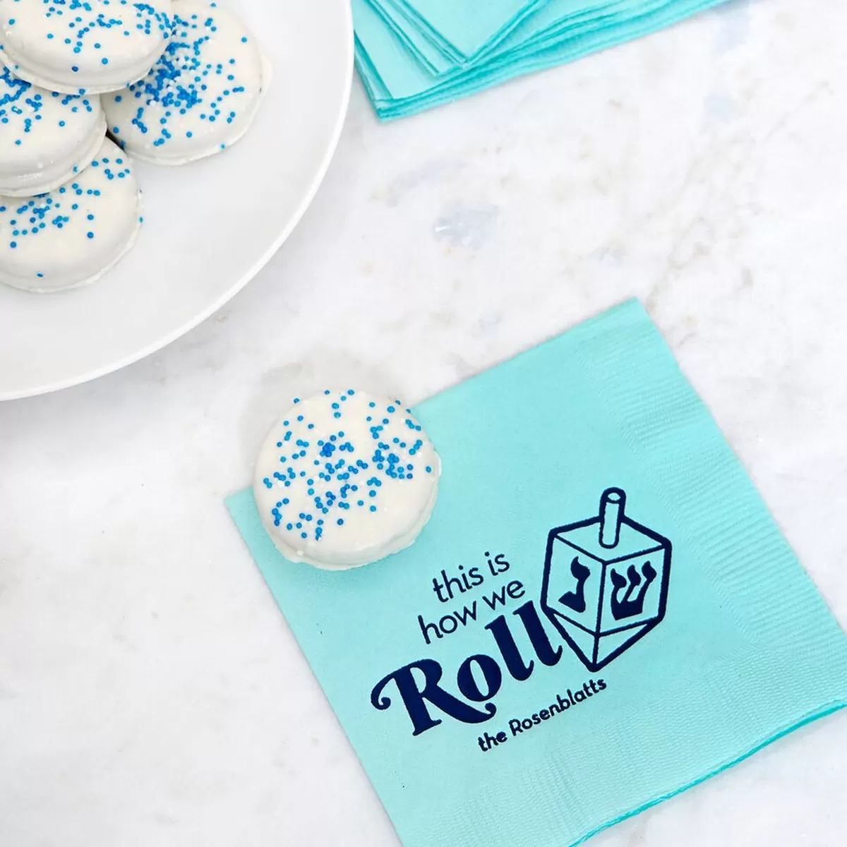 customized Hanukkah cocktail napkins