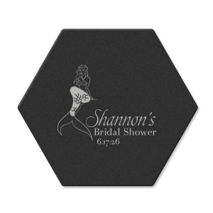 Our personalized Blush with Kraft back Nouveau Coaster with Satin Teal / Peacock Foil has a Mermaid graphic and is good for use in Trendy, Beach/Nautical, Outdoors themed parties and will look fabulous with your unique touch. Your guests will agree!