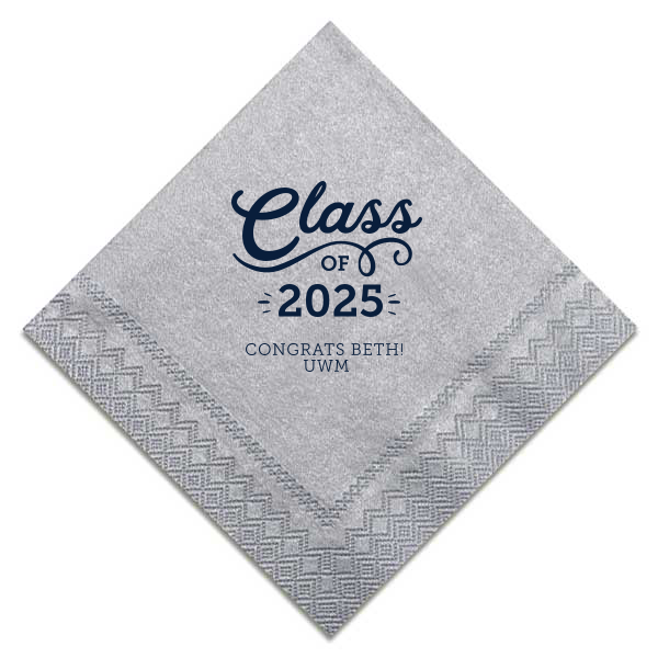 Swirly Class of Graduation Name Napkin