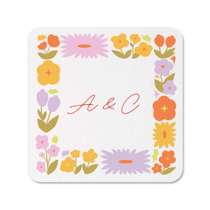 Flower Garden Border Photo Coasters