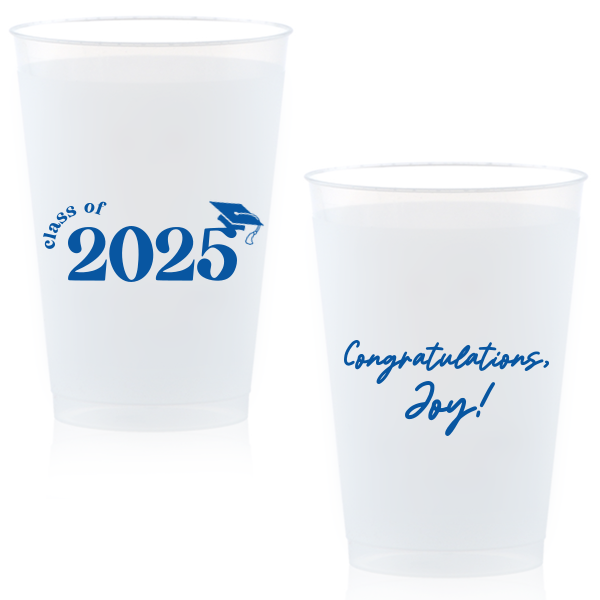 Get this amazing Graduation Day Class Frost Flex Cup designed just for your Graduation party. Party in style, let the others complement you!