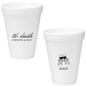 California Wedding, Imprinted Styrofoam Cups, Destination Wedding, State newest Wedding, Foam Cups (104)