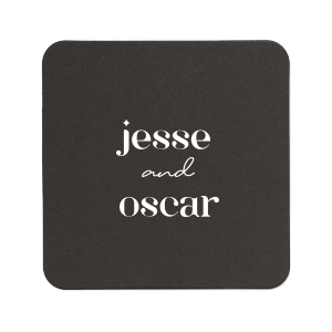 Wedding coasters are a fun touch to have at the best day of your life. This custom coaster features a minimal design that is anything but boring. Personalize your chic coaster with the newlyweds names. 