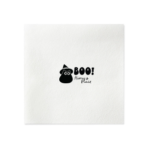 Feel the magic of the Witchy Cat Napkin! More cute than creepy, this design featuring a chubby black cat is ideal for dabbing up spilled potions in your home. Perfect for anyone with a feline familiar!