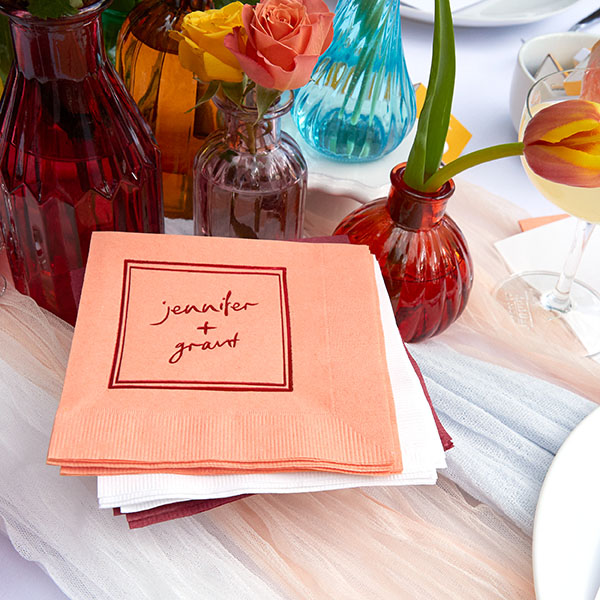  Kitschy Cocktail Hour Framed Names Napkin