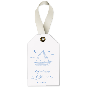 Embellish your gifts with a personal touch with the Sailboat Nautical Nuptial Gift Tag. The stylish tag is perfect to add to any gift at your party event, giving an extra special touch to honored guests. Customize the text to impart your own unique message that is sure to be as unforgettable as your big event.