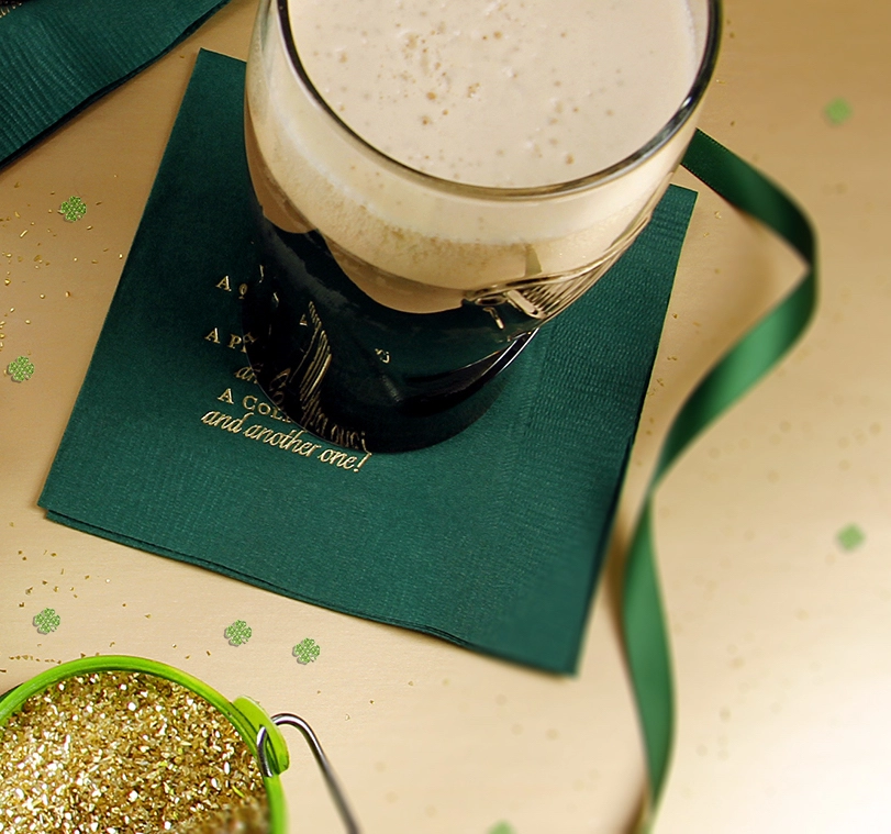 Guinness with Personalized Cocktail Napkin for St. Patrick's Day