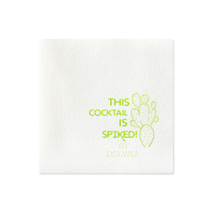 Keep the celebration tidy with the Cactus Spiked Napkin, boldly declaring the source of the fun. With a towering cactus and personalized touch, it's a playful wink that every spirited concoction is courtesy of the host