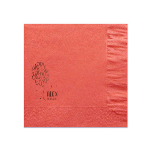 Raise the Happy Birthday Balloon Napkin high as a toast to fun, with 'Happy Birthday to YOU' cleverly crafted into a balloon shape. Tied with a string and sprinkled with confetti, it's a playful piece of art celebrating the honored guest's big day.