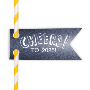 The ever-popular Glitter Black Rectangle Straw Tag with Matte White Foil has a Cheers graphic and is good for use in Words, Drinks, Hearts themed parties and will look fabulous with your unique touch. Your guests will agree!