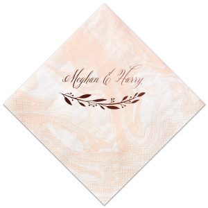 Add a regal touch to your celebration with the Royal Couple Wedding Napkin, featuring the couple's names in elegant script, anchored by a sophisticated botanical flourish. This design weaves nobility and grace into every fiber, celebrating the union with understated opulence.