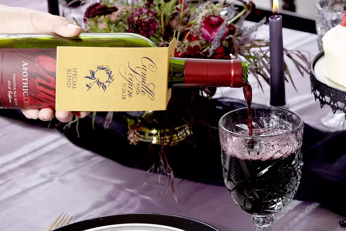 gothic glam customized wine tags