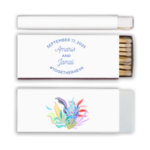 Our custom White Square Custom Photo Matchbox with Matte Periwinkle Ink Digital Print Colors and Matte Slate Gray Ink Digital Print Colors will impress guests like no other. Make this party unforgettable.