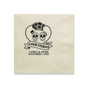 Love is everlasting! In this life and the next, show your love for one another in this life and the next with the Amor Eterno Napkin. Suitable for not just Halloween, but for all your weddings, anniversaries and engagements events too.