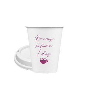 Personalized Matte Mauve Ink 8 oz Paper Hot Cup with Lid with Matte Mauve Ink Cup Ink Colors has a Mug With Heart graphic and is good for use in Drinks, Trendy, Food themed parties and are a must-have for your next event—whatever the celebration!
