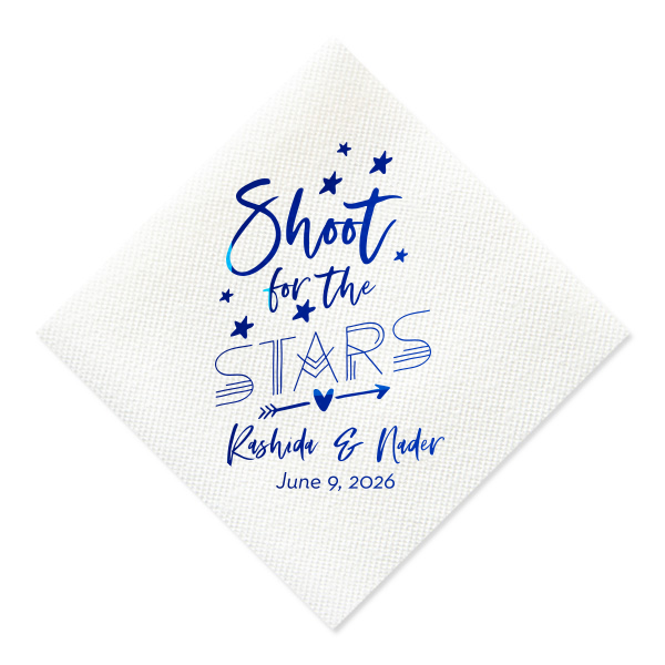 ForYourParty's personalized Watercolor Blue Sky Cocktail Napkin with Matte White Foil will add that special attention to detail that cannot be overlooked.