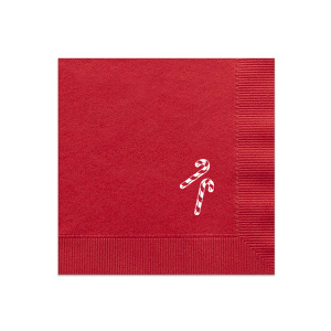 Personalized Convertible Red Luncheon Napkin with Matte White Foil has a Candy Cane graphic and is good for use in Christmas themed parties and couldn't be more perfect. It's time to show off your impeccable taste.