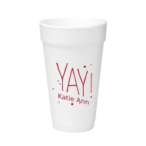 Make this party unforgettable with the customizable YAY! Party Cup!