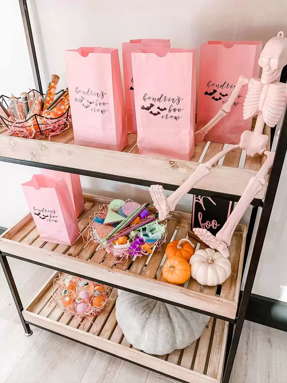 Designated Goodie Bag Shelf at Halloween Real Party with The Florida Girl