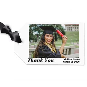 Celebrate your life achievement with the Classic Graduation Custom Photo Gift Tag. Simple and stylish, the customizable gift tag features your personal photo, putting your best foot forward for the future.