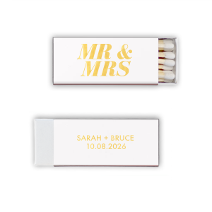 Make a statement with the Bold Mr. & Mrs. Matches! These bold and beautiful matches are the perfect way to light up your special day and show off your personality.