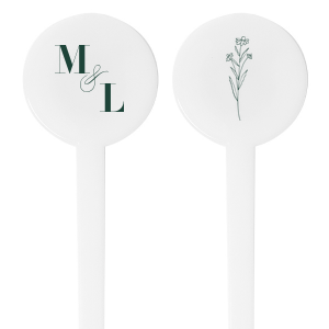 Our beautiful custom Matte Spruce Rectangle Stir Stick with Matte Spruce Foil has a Stem Daisy Flower graphic and is good for use in Floral themed parties and are a must-have for your next event—whatever the celebration!