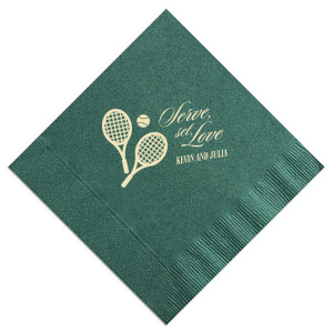 Serve up a fresh and sporty design at your next party event with the Serve Set Love Napkin from our Country Club collection. Featuring customizable text in your choice of foil and napkin color, personalize your product to best match your next special summertime occasion.