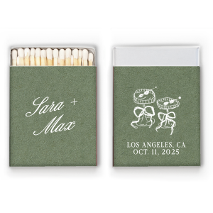 Wedding Glass & Bow Matchbox