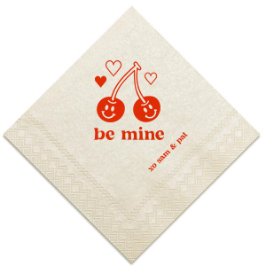 Add touch of elegance on this wonderful day, share it with your loved ones! This Valentine's Napkin with a unique graphic of a cute cherry on it is ideal for decoration and bring joy every time it's served. 