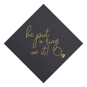 Custom Magenta Cocktail Napkin with Shiny 18 Kt Gold Foil has a Diamond graphic and is good for use in Wedding, Bridal Shower themed parties and couldn't be more perfect. It's time to show off your impeccable taste.