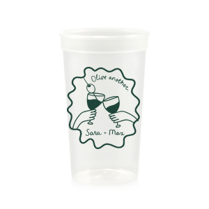 Celebrate one of a kind memories with the Olive Another Cheers Cup! The cheeky yet trendy design features a hand-drawn pair of cheersing glasses within a ribbon frame. Customize the design with your choice of text and foil stamp colors to best match your taste.