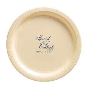 Our beautiful custom Vanilla Appetizer Plat with Matte Navy Ink Plate Ink Colors couldn't be more perfect. It's time to show off your impeccable taste.