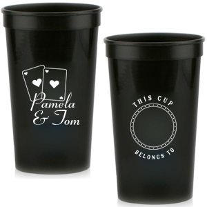 Bring a surreal vibe on your special day. Make the guest speechless by decorating your event with even special details such as this unique Vegas Baby Cup, designed with matching Cards graphic on it. 