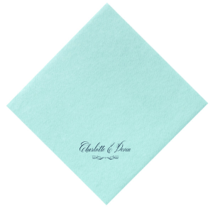 Our beautiful custom Dune Heather Dinner Napkin with Matte Navy Foil has a Flourish 17 graphic and can't be beat. Showcase your style in every detail of your party's theme!