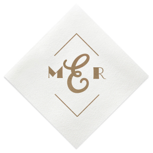 Personalized White-Out of Stock Cocktail Napkin with Shiny Champagne Foil can't be beat. Showcase your style in every detail of your party's theme!