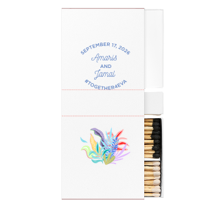 Our custom White Square Custom Photo Matchbox with Matte Periwinkle Ink Digital Print Colors and Matte Slate Gray Ink Digital Print Colors will impress guests like no other. Make this party unforgettable.