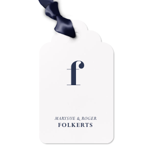 Featuring an initial in an elegant serif font, this tag is both stylish and understated. With its classic design and high-quality finish, this gift tag is perfect for weddings, anniversaries, or any occasion where personalized elegance is appreciated.