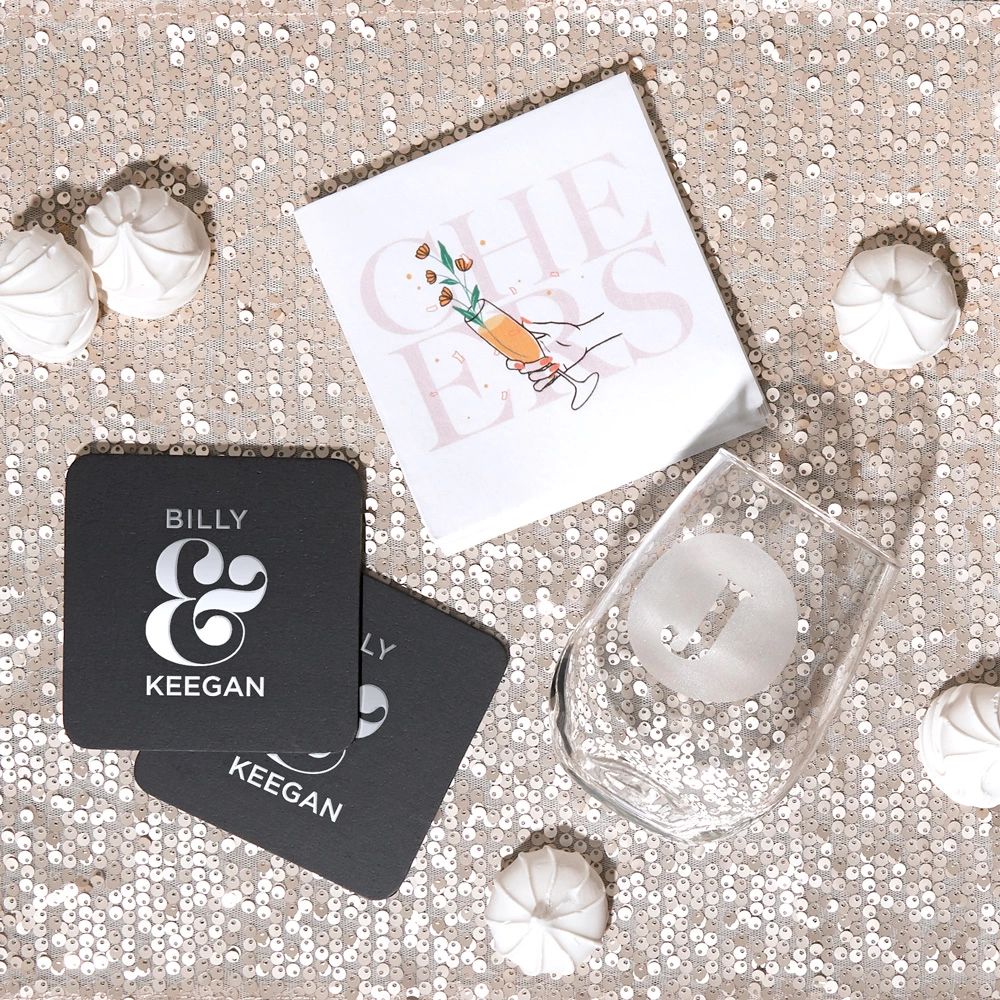 give etched glassware as your wedding favor with For Your Party