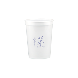 Embrace nature’s charm with the Wildflower Couple Names Wedding Cup, featuring a delicate wildflower stalk alongside the couple’s names in a simple, organic script. Perfect for celebrations that revel in the beauty of the outdoors and natural elegance, this cup subtly includes the event date and location.