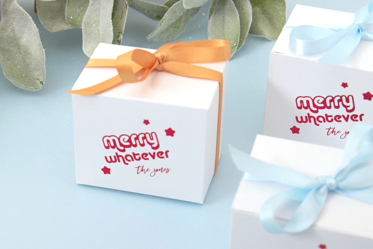 custom merry whatever christmas cake box